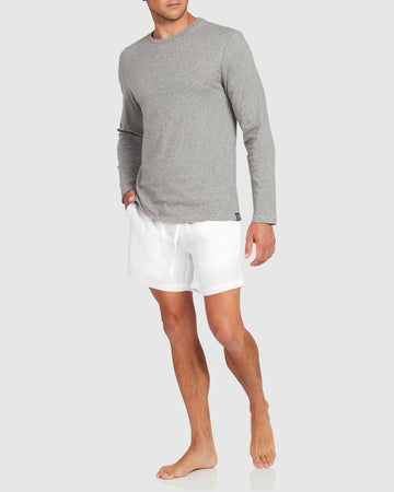 Sam Linen Lounge Short - White